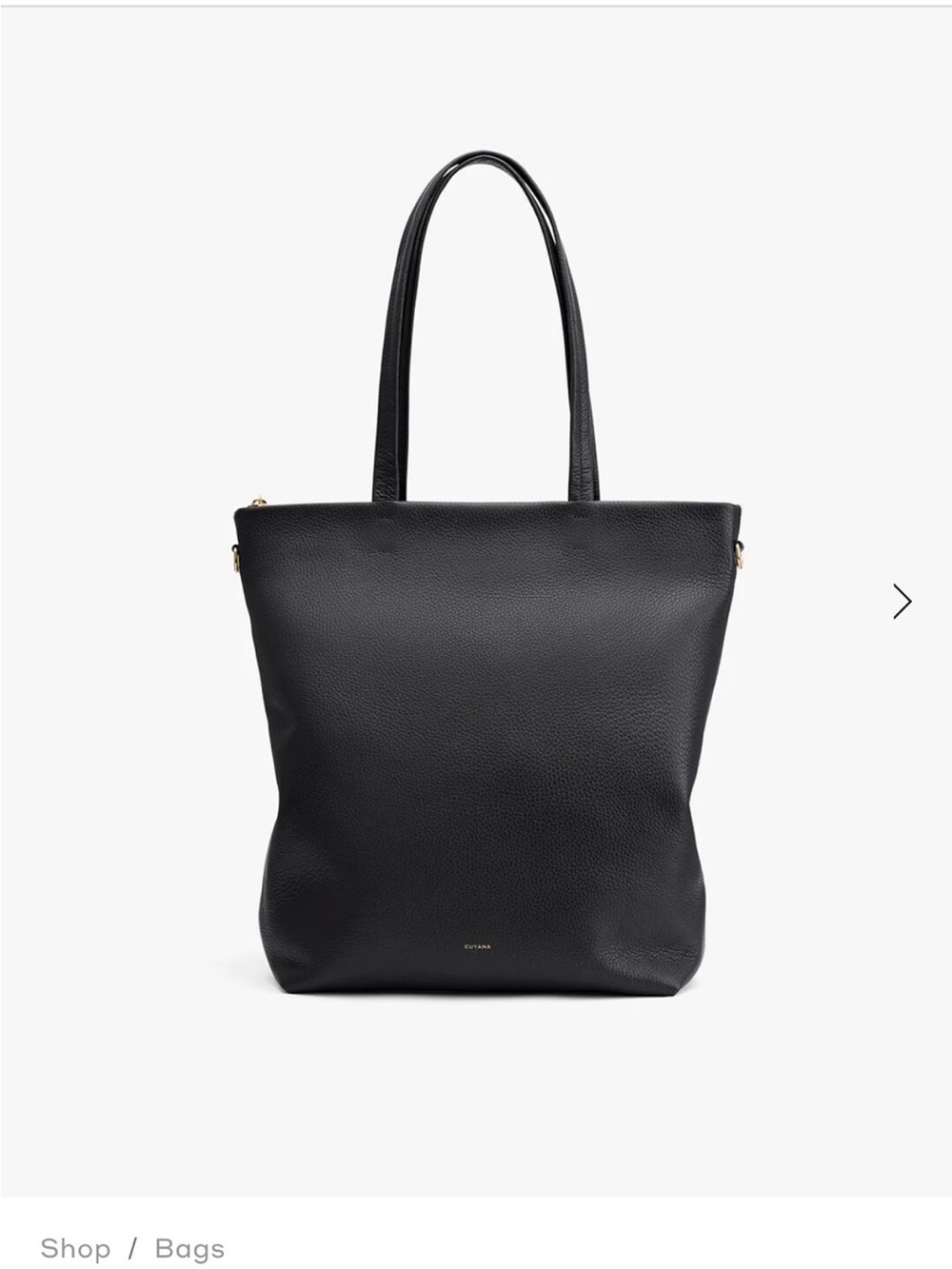 Cuyana Tall Black Leather Pebbled Zipper Tote with Cuyana Insert - Picture 11 of 11
